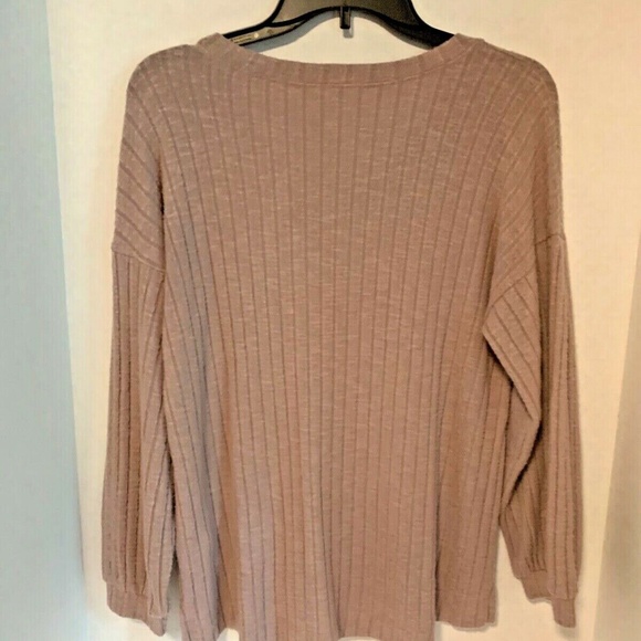 Chris & Carol Womens Sz S Veck Wool Poly Blend Long Sleeve Knit Shirt Top Purple - Picture 3 of 3